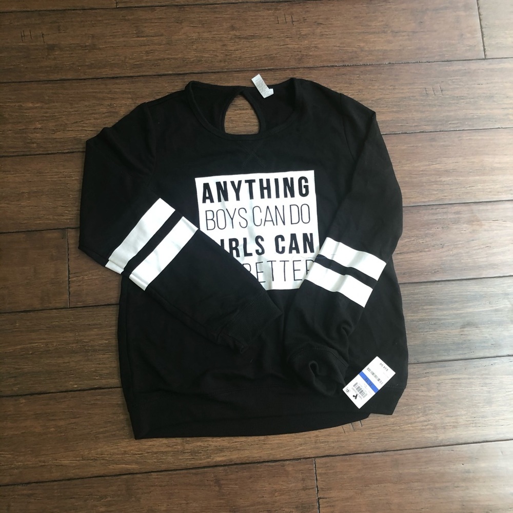 Anything girls can do boys can do sweater